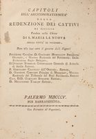 Capitoli dell'Arciconfraternita della redenzione dei cattivi di Sicilia.