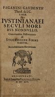 Liber de Iustinianaei seculi moribus nonnullis...