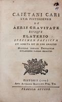 De aeris gravitate eiusque elaterio specimen physicum....