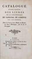 Catalogue d'une partie des livres de la Bibliothque du Cardinal...