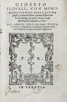 Giosefo, il quale, con memorabil'esempio della divina giustitia, contiene l'assedio e l'ultima distruttione di Gierusalem...