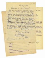 Lettera autografa firmata inviata ad Arturo Toscanini.