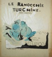 Bozzetto per copertina Le ranocchie turchine di Enrico Cavacchioli.