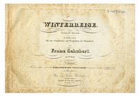 Winterreise von Wilhelm Muller [...] fur eine Singstimme mit Begleitung des Pianoforte von Franz Schubert [...]. I Abtheilung [...]. Wien, Tobias Haslinger [1828]. Numeri di lastra 5101-5112.