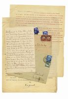 Annotazione biografica autografa con lista di alcune delle sue composizioni. Insieme a lettera dattiloscritta inviata a Francesco Malipiero firmata da altra mano.