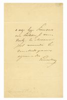 Lettera autografa firmata inviata a Joannes D'Ergrigny (?), Parigi.