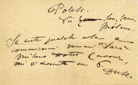 3 biglietti autografi (2 firmati) inviati al Sig. Polese e al Sig. Schumann.