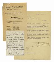 Lettera autografa firmata insieme a locandina di concerto del pianista presso la Societ del Quartetto di Milano