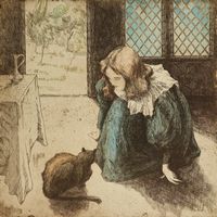La petite fille au chat.