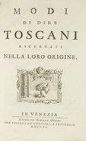 Modi di dire toscani ricercati nella loro origine.