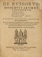 De Russorum moscovitarum et tartarorum religione, sacrificiis, nuptiarum, funerum ritu...