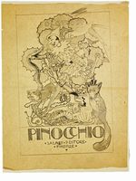 Tre bozzetti per la copertina di Pinocchio.
