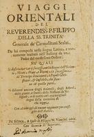 Viaggi orientali [...] ne' quali si descrivono varij successi, molti regni dell'oriente, Monti, Mari, e Fiumi, e la successione de' Prencipi dominanti...