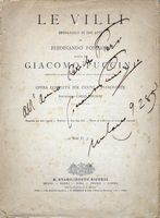 Dedica autografa su edizione per canto e pianoforte dell'opera Le Villi.