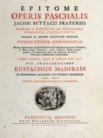 Epitome opera Paschalis [...] proferens in prooemio necessitatem emendandi correctionem Gregorianam...