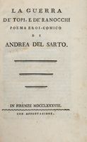 La guerra de' topi, e de' ranocchi poema eroi-comico.