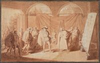 Francesco I e Tiziano nello studio del pittore.