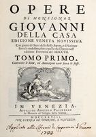 Opere [...]. Edizione veneta novissima con giunte di opere dello stesso Autore [...]. Tomo primo (-terzo).