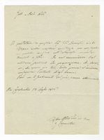 Lettera autografa firmata inviata a Mons. Paolo Bignami.