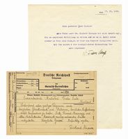 Telegramma autografo firmato inviato al Teatro alla Scala.
