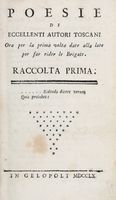 Poesie di eccellenti autori toscani ora per la prima volta date alla luce per far ridere le brigate. Parte prima (-sesta).