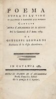 Poema supra di lu vinu si sia utili o dannusu a li viventi cantatu ntra l'Accademia di li Etnei pri lu Carnuvali di l'annu 1789.	