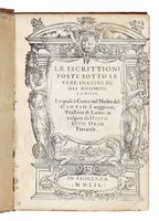 Le iscrittioni poste sotto le vere imagini de gli huomini famosi; le quali  Como nel Museo del Giovio si veggiono. Tradotte di latino in volgare da Hippolito Orio.