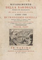 Rifiorimento della Sardegna proposto nel miglioramento di sua agricoltura... Volume primo (-secondo).