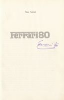 Firma autografa su libro Ferrari80 (Modena, Arbe Officine Grafiche 1979), insieme a 1 lettera dattiloscritta con firma autografa e 1 biglietto dattiloscritto con firma autografa.