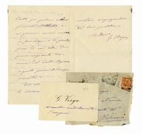 1 lettera autografa firmata e 1 biglietto da visita con annotazione autografa inviati a Giuseppe Ernesto Nuccio.