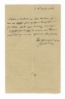 Lettera autografa firmata inviata a Mademoiselle Caroline de Vian.