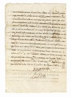 Lettera manoscritta con firma autografa invita al Comm. Della Puente.