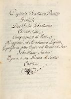 Capitolo Frattesco, Prurito geniale  [...] espresso in altre copie col nome di Fra Sebastiano Secchia: Opera, o sia Poema di sedici canti.