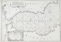 Carte de la Mer Mediterranée en douze feuilles.