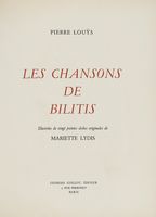 Les chansons de Bilitis. Illustrées [...] de Mariette Lydis.