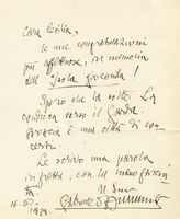 Signed autograph letter sent to Cecilia nun of Isola gioiosa.