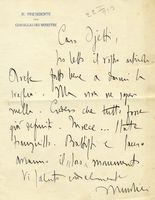 Lettera autografa firmata inviata a Ugo Ojetti.