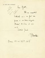 Lettera autografa firmata inviata a Ugo Ojetti.