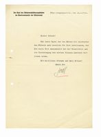 Lettera dattiloscritta con firma autografa indirizzata a Julius Shaub.