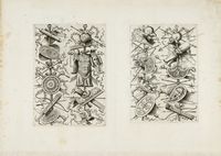 Dessins de trophes d'armes.