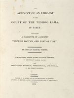 An account of an Embassy to the Court of the Teshoo Lama in Tibet containing a narrative of a journey through Boothan and part of Tibet.