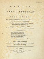 Memoir of a map of Hindoostan or the  Moghul Empire.