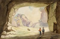 Due personaggi in una grotta (Capri?).
