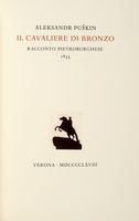 Il Cavaliere di bronzo. Racconto Pietroburghese. 1833.