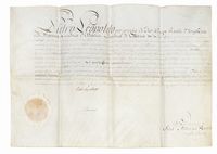 Grande pergamena con firma autografa di Pietro Leopoldo.