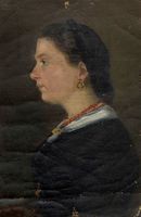 Ritratto femminile di profilo.
