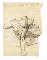 Studio di figura maschile con braccio a terra