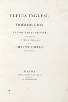 Elegia inglese un cimitero campestre trasportata in verso italiano da Giuseppe Torelli veronese.