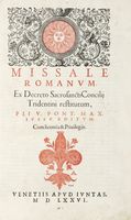 Missale Romanum Ex Decreto Sacrosancti Concilii Tridentini restitutum...