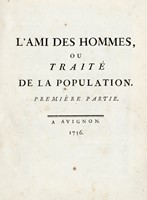 L'ami des hommes, ou trait de la population. Premiere (-cinquime) partie.